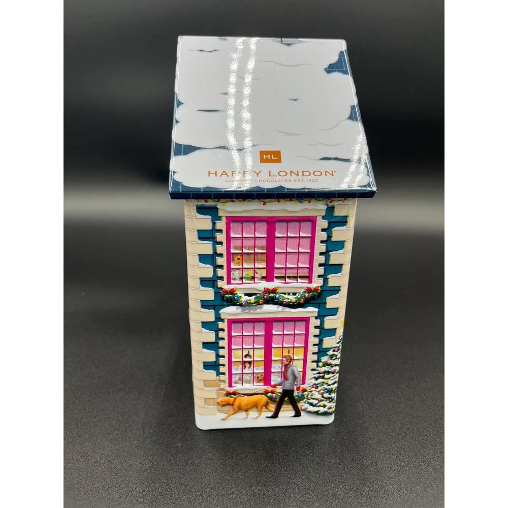 Vintage Harry London Christmas Village Tin: Posh Paws Holiday Decor
